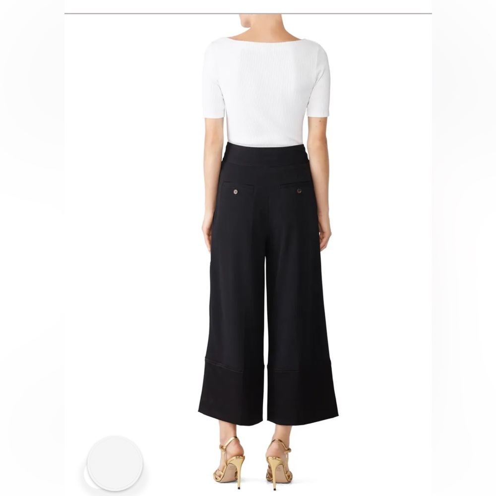 Derek Lam 10 Crosby Wide Leg Front Zipper Pants Size 4 Black - Picture 2 of 14